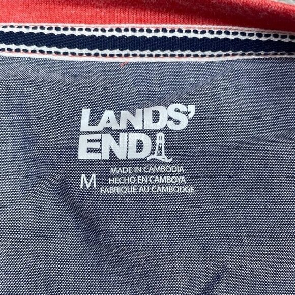Lands End Mens Red Heathered Short Sleeve T-Shirt M Size a1340 - Picture 2 of 7